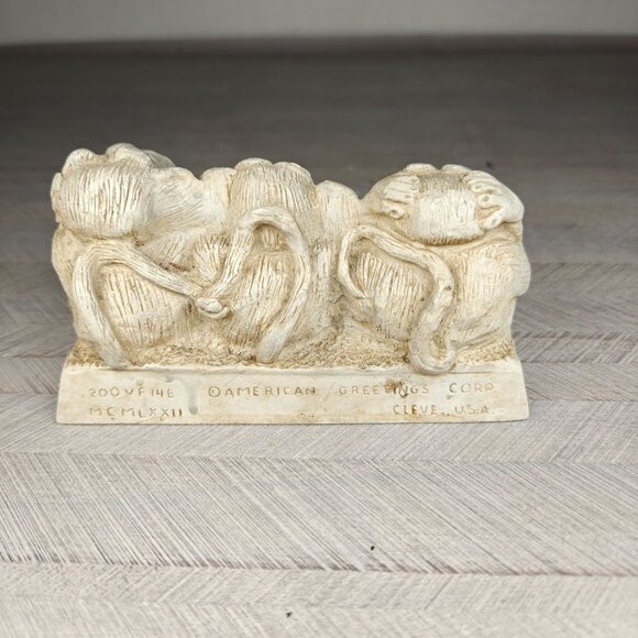 Vintage American Greetings Three Wise Monkeys Funny Novelty Figurine Desk Decor - Picture 3 of 6